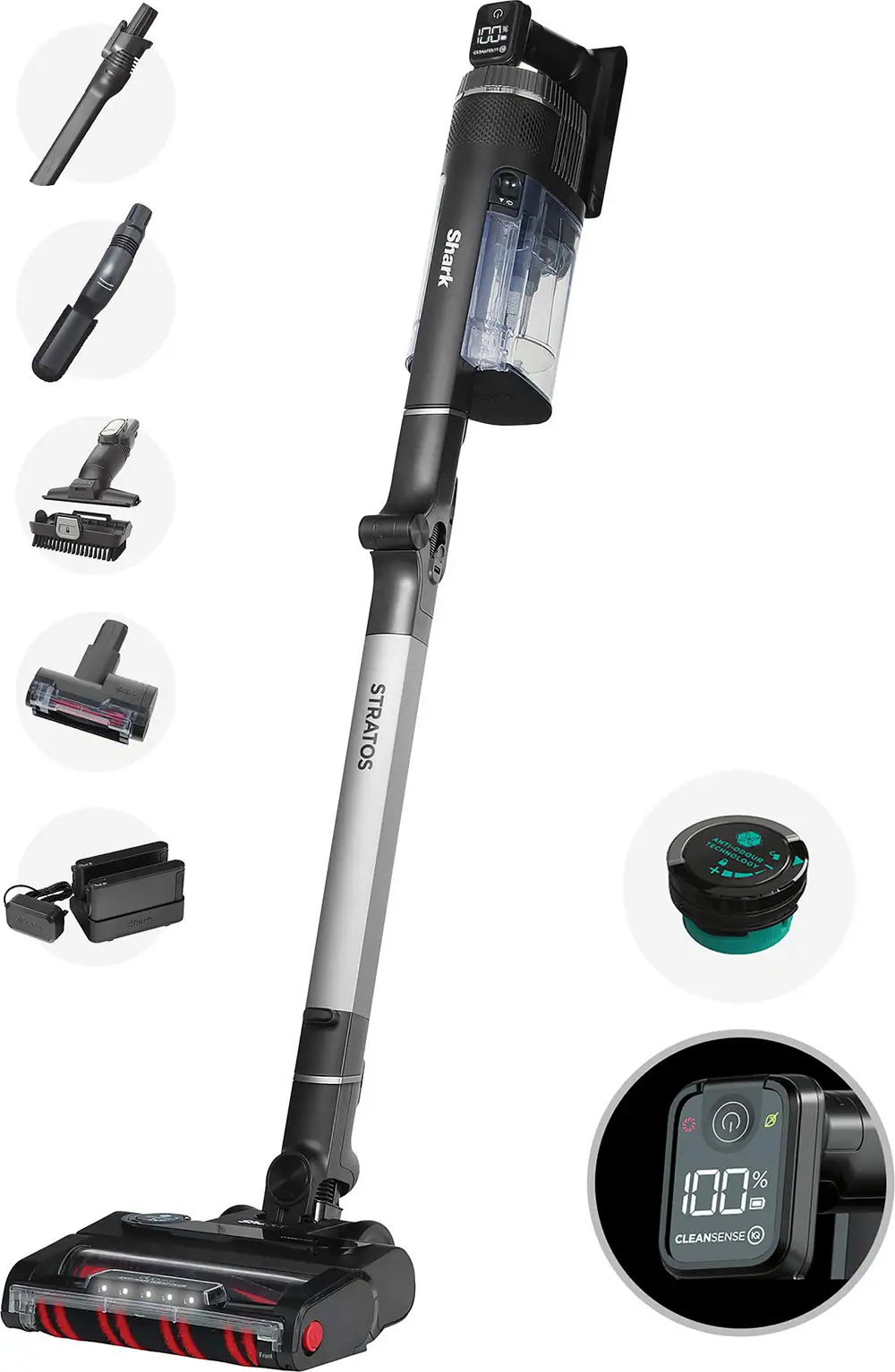Shark Stratos with Anti-Hair Wrap Plus & Clean Sense IQ Cordless Vacuum Cleaner with up to 120 Minutes Run Time