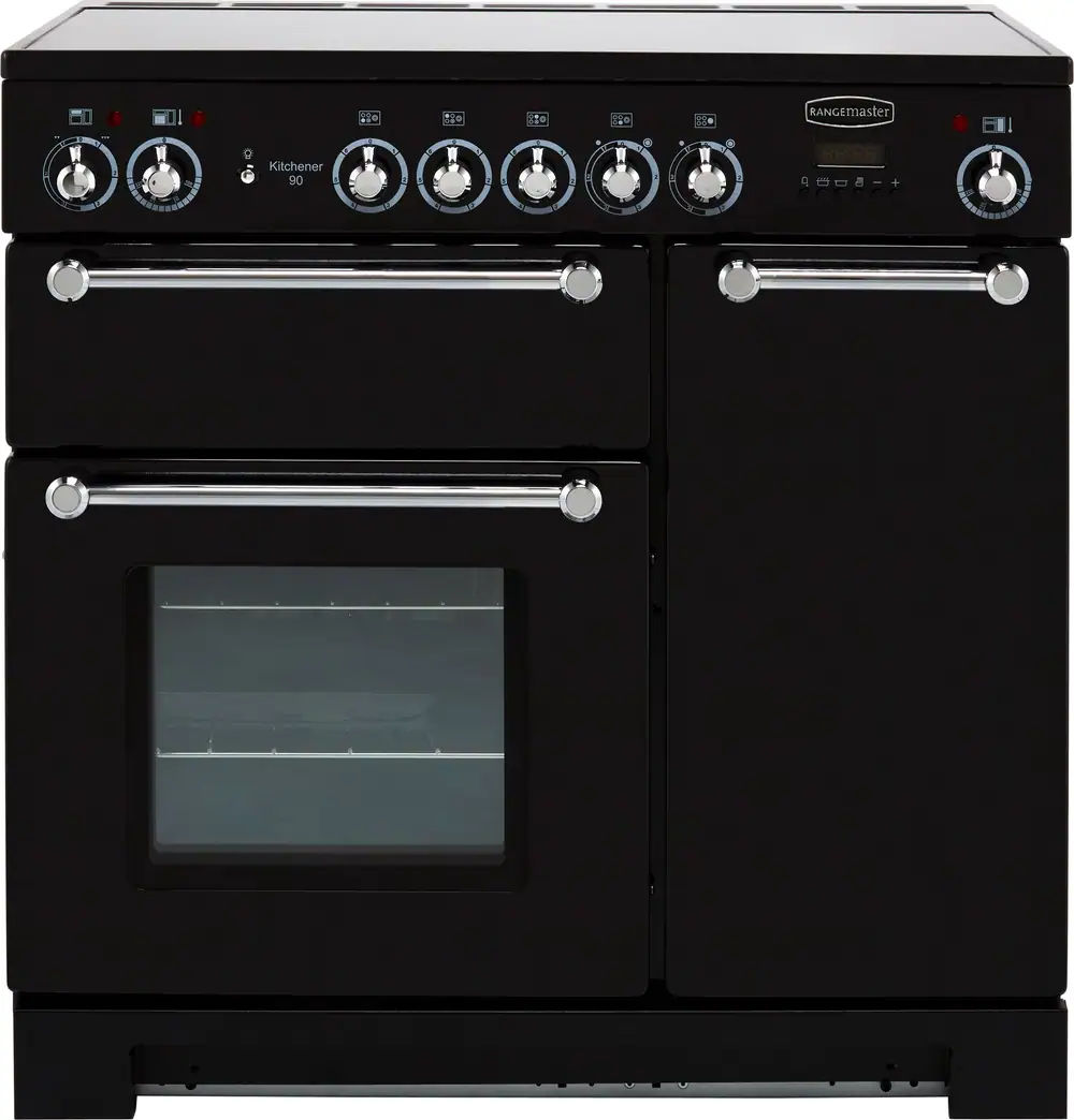 Rangemaster Kitchener KCH90ECBL/C 90cm wide Electric Range Cooker with Ceramic Hob
